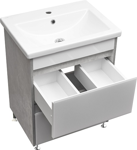 Stella Polare Тумба под раковину Браво 60 слэйт / лакобель белое – фотография-4